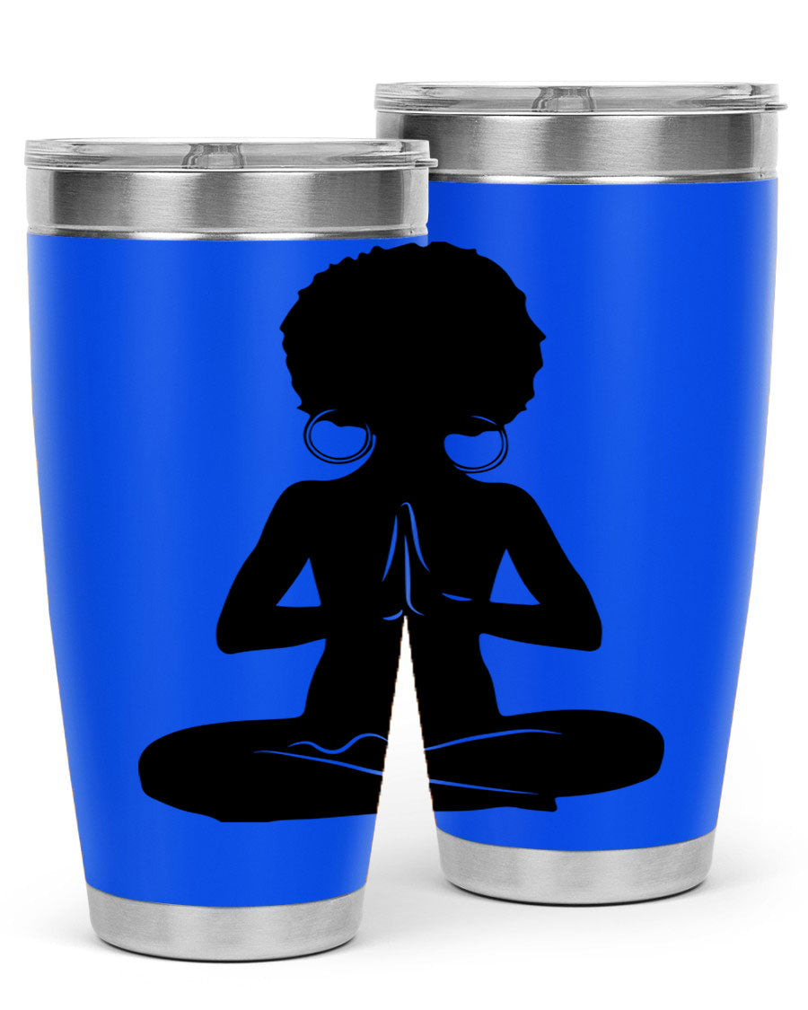 Black Women - Queen 16oz tumbler featuring double wall vacuum stainless steel design with a stylish print celebrating black women.