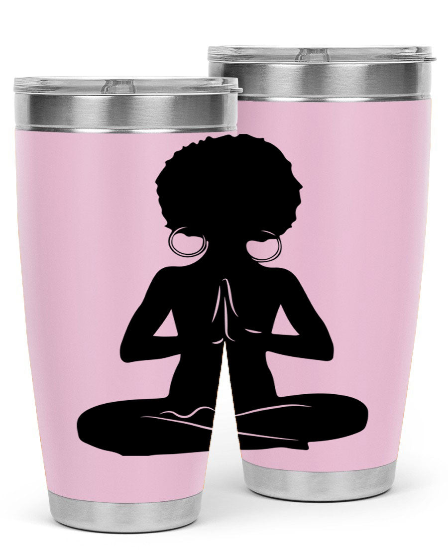 Black Women - Queen 16oz tumbler featuring double wall vacuum stainless steel design with a stylish print celebrating black women.