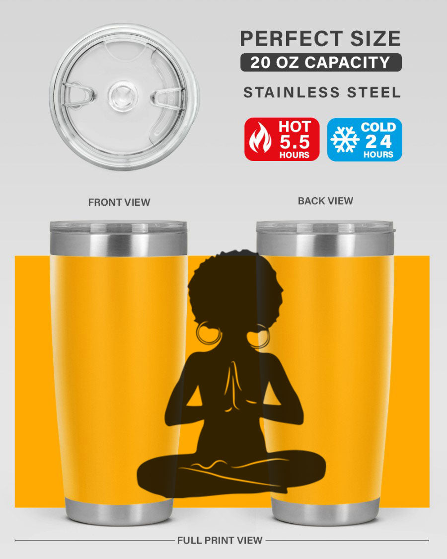 Black Women - Queen 16oz tumbler featuring double wall vacuum stainless steel design with a stylish print celebrating black women.