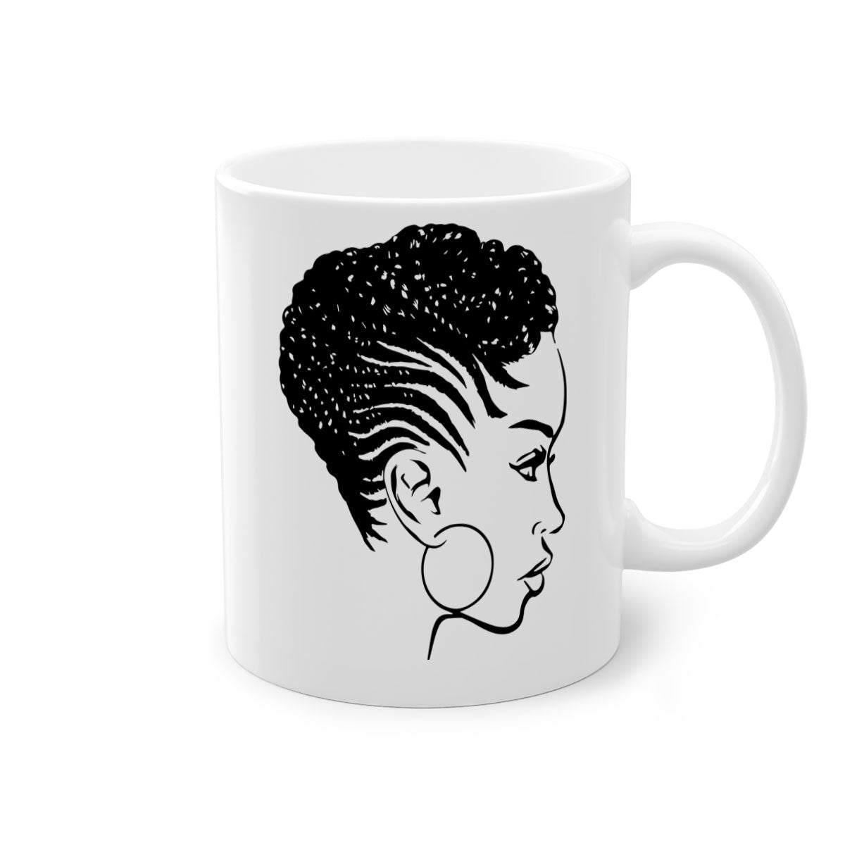 Black Women - Queen Mug featuring a glossy finish with a colored handle and interior, available in multiple colors.