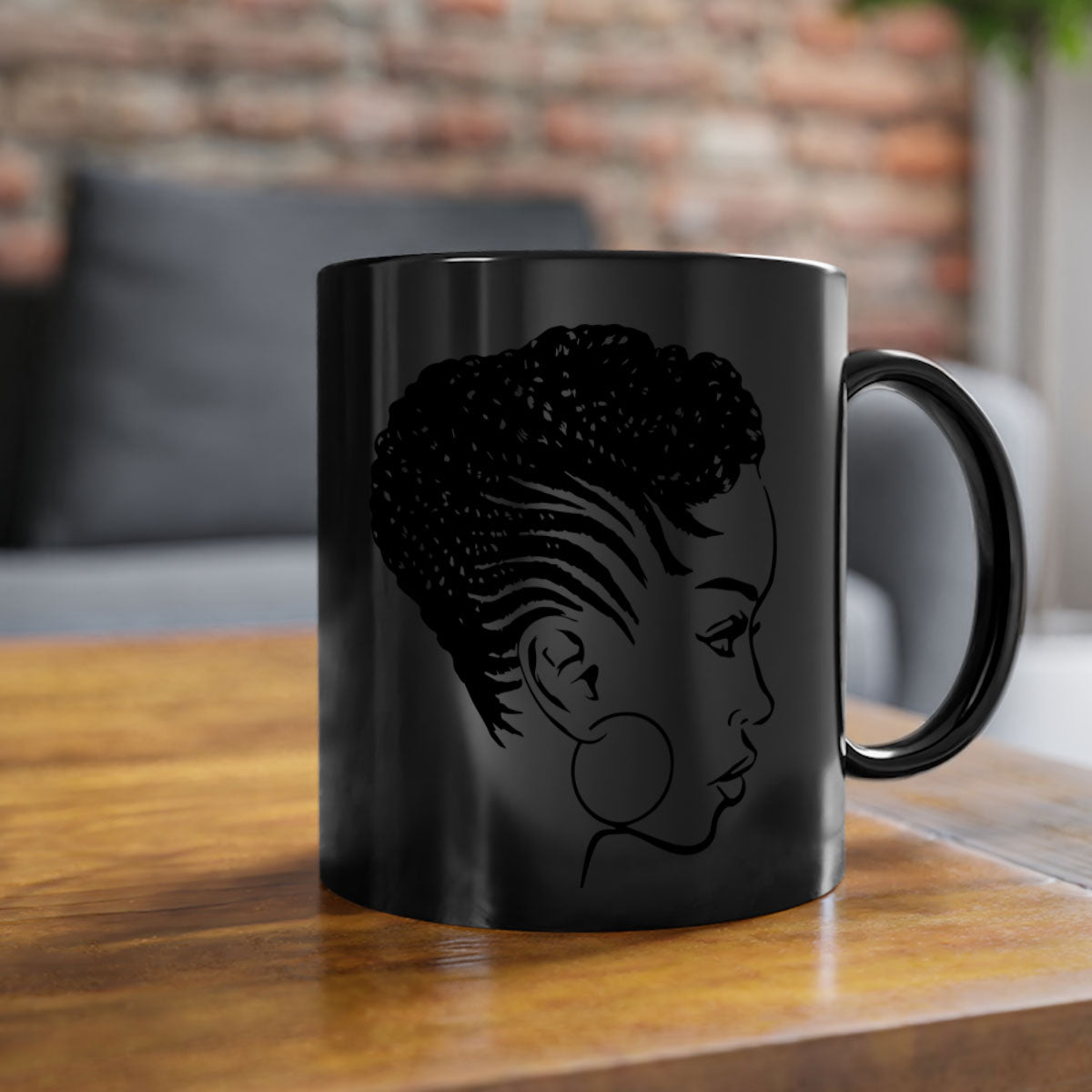 Black Women - Queen Mug featuring a glossy finish with a colored handle and interior, available in multiple colors.