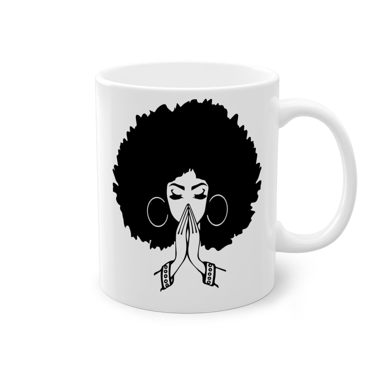 Black Women - Queen 21# Mug with colorful handle and glossy finish, available in multiple colors and sizes.