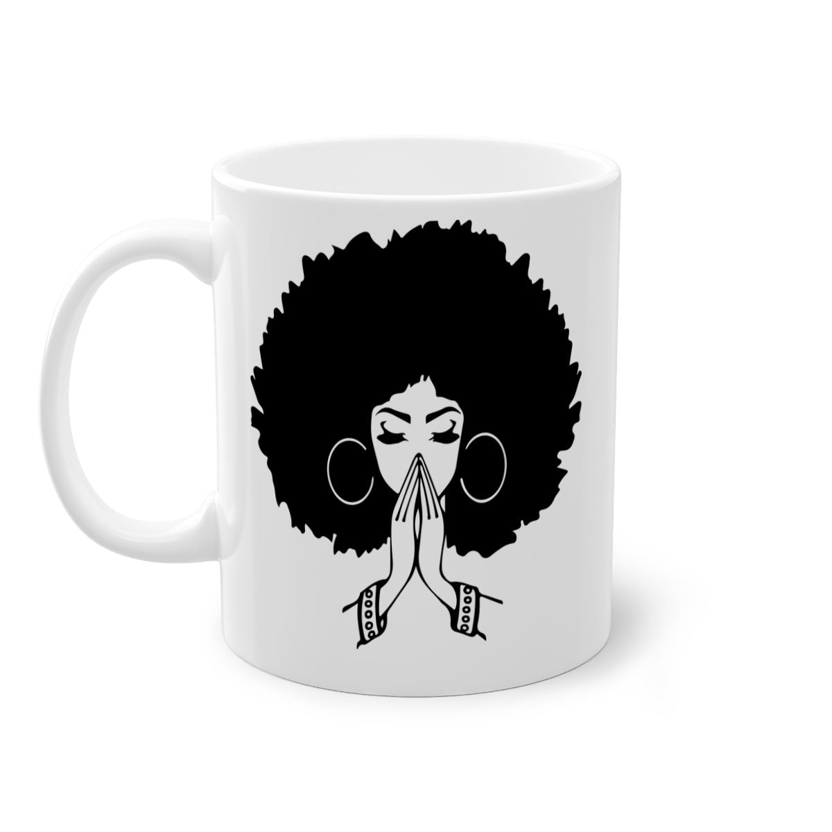 Black Women - Queen 21# Mug with colorful handle and glossy finish, available in multiple colors and sizes.