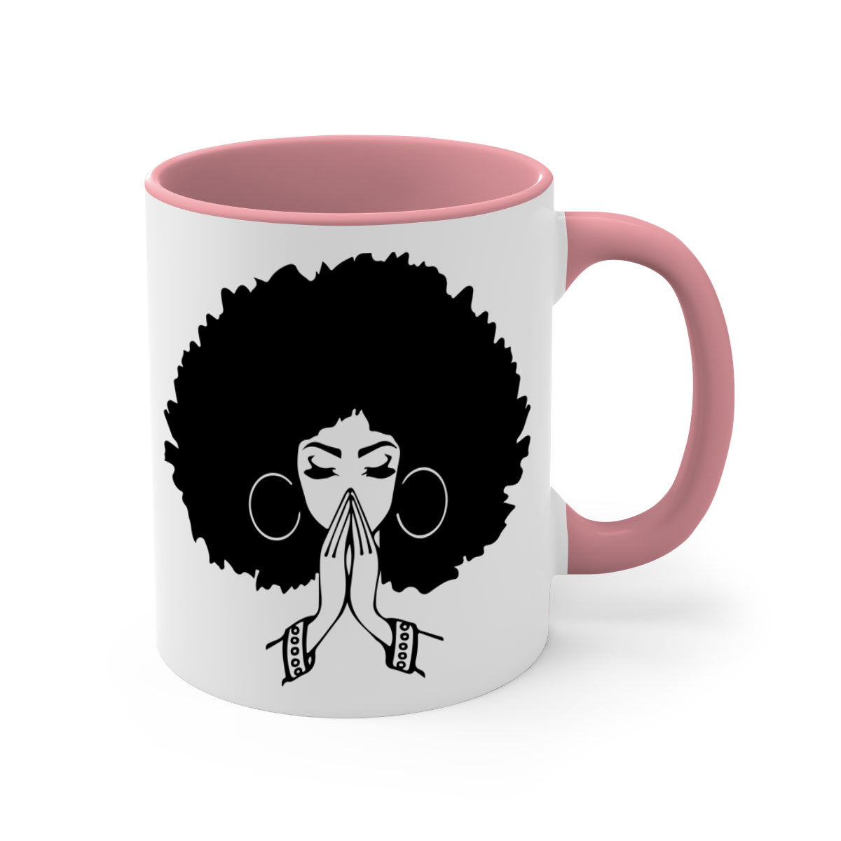 Black Women - Queen 21# Mug with colorful handle and glossy finish, available in multiple colors and sizes.