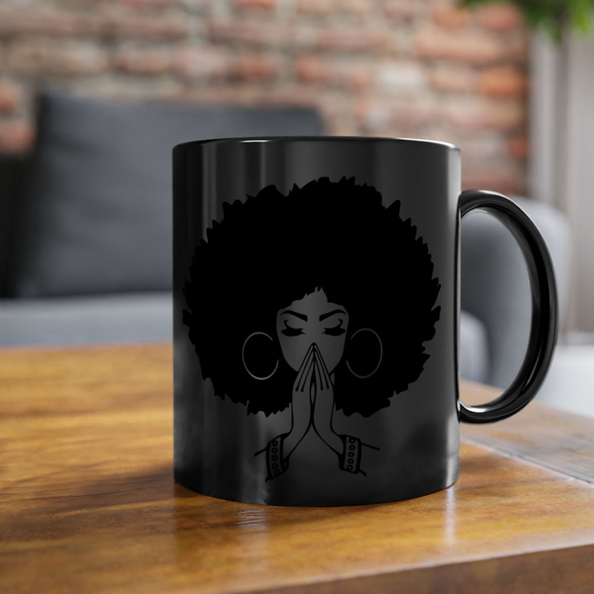 Black Women - Queen 21# Mug with colorful handle and glossy finish, available in multiple colors and sizes.