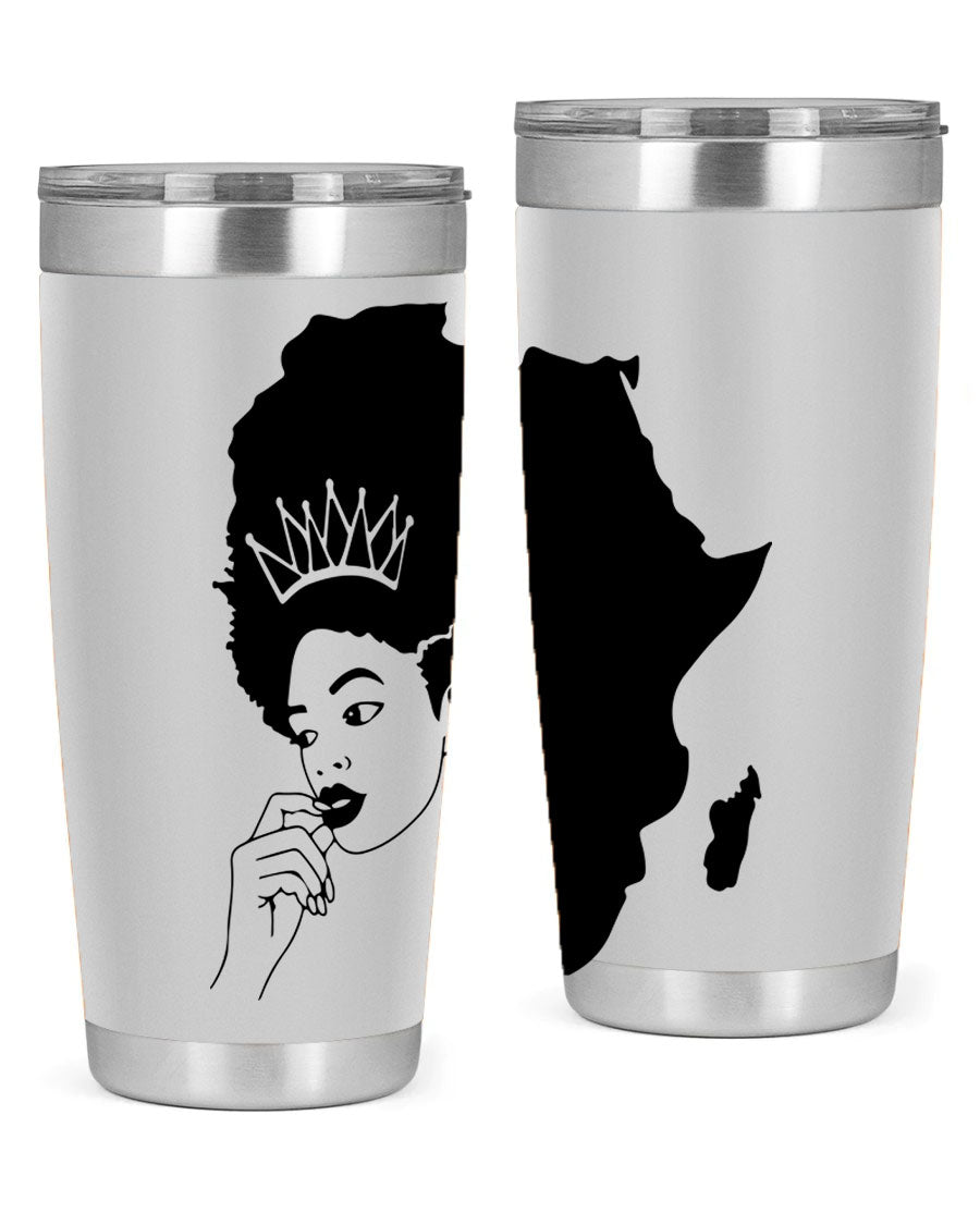 Black Women - Queen 23# Tumbler featuring a stylish design, double wall vacuum stainless steel construction, and a press-in drink-thru lid.