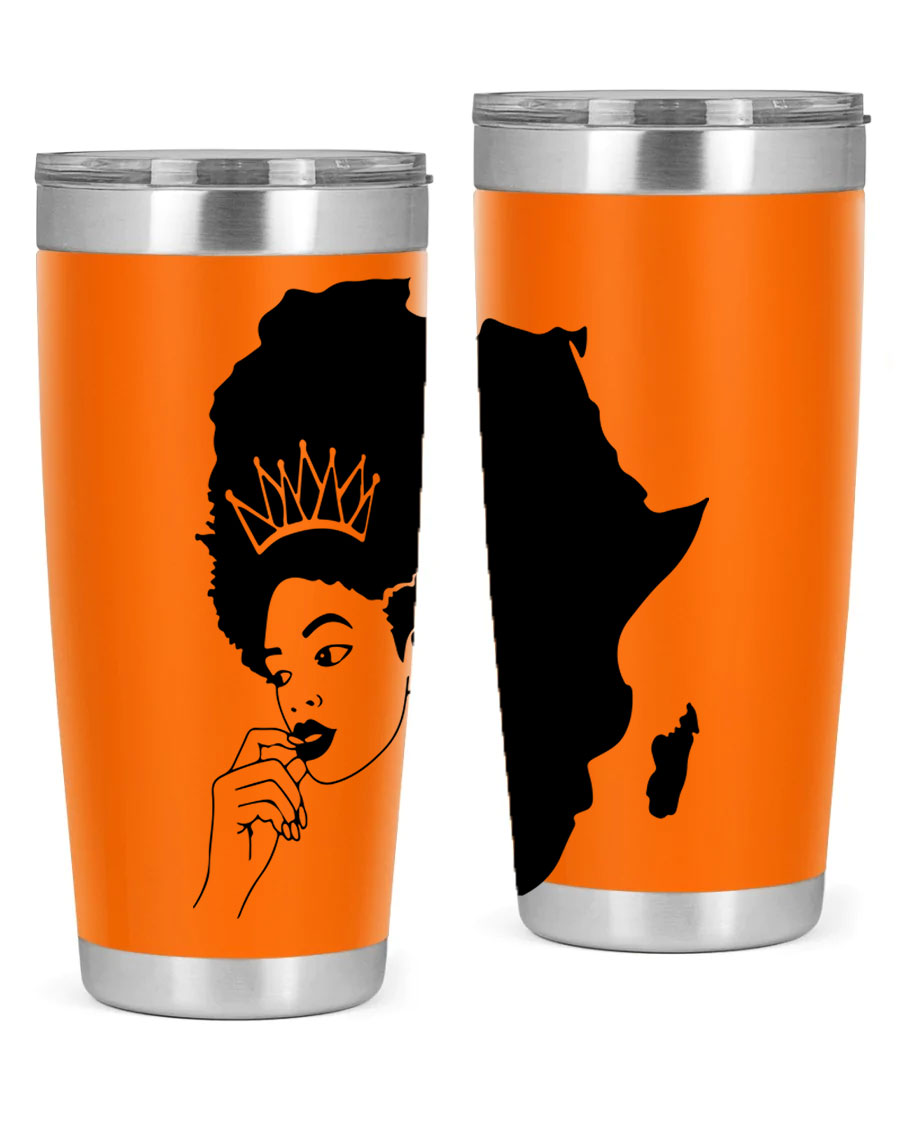 Black Women - Queen 23# Tumbler featuring a stylish design, double wall vacuum stainless steel construction, and a press-in drink-thru lid.