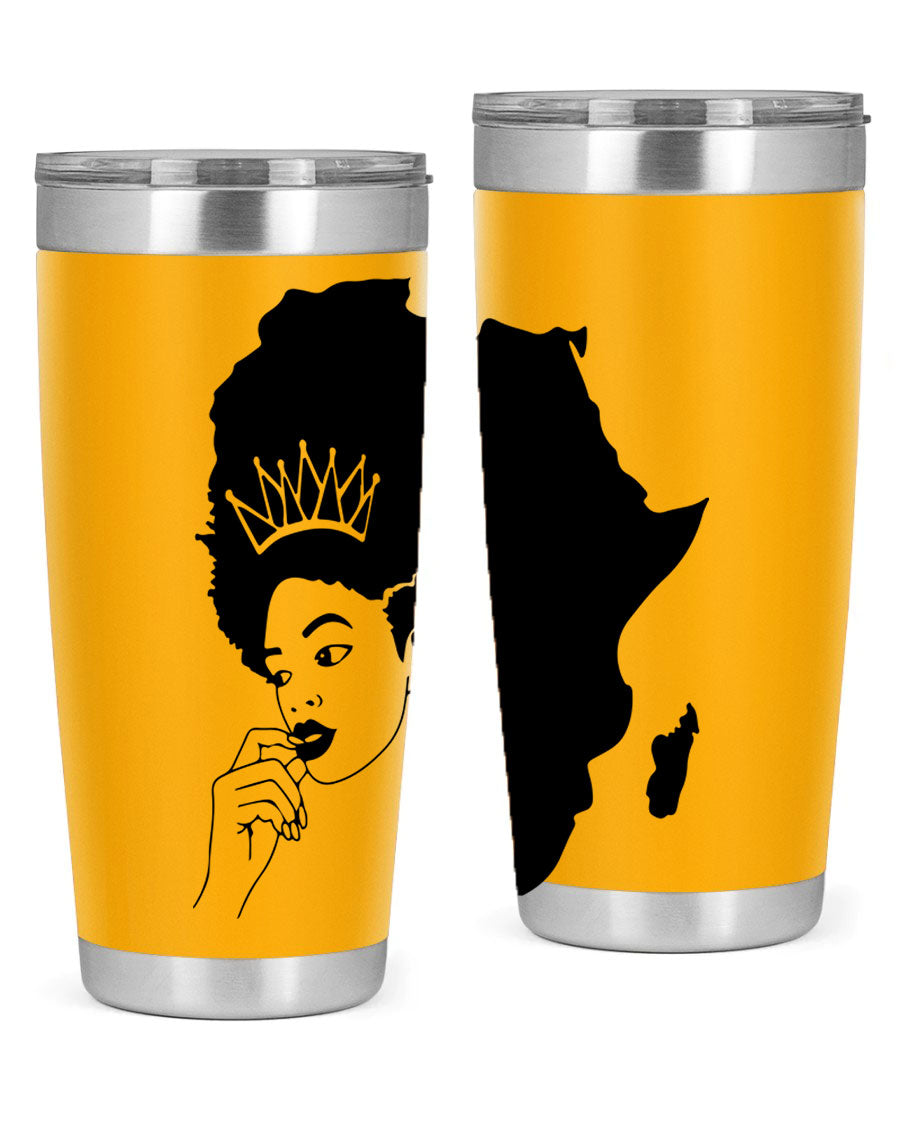 Black Women - Queen 23# Tumbler featuring a stylish design, double wall vacuum stainless steel construction, and a press-in drink-thru lid.