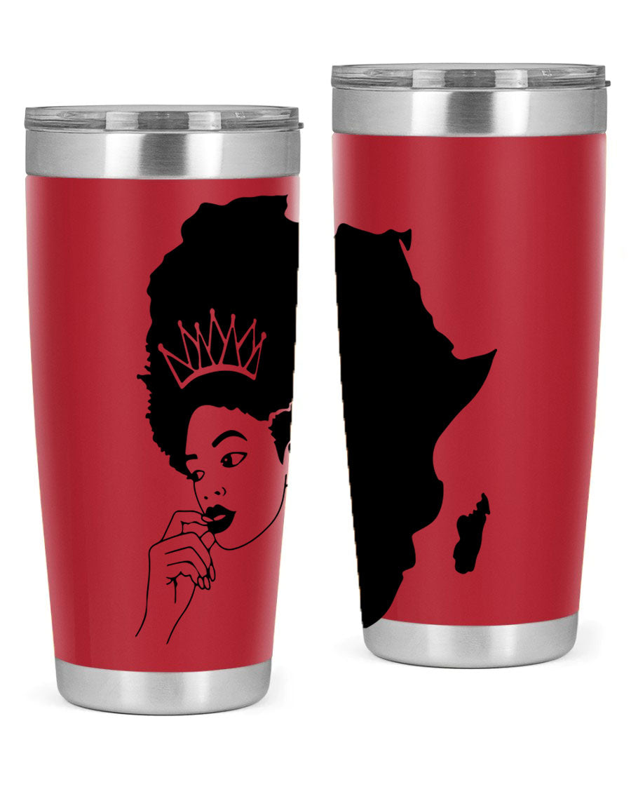 Black Women - Queen 23# Tumbler featuring a stylish design, double wall vacuum stainless steel construction, and a press-in drink-thru lid.