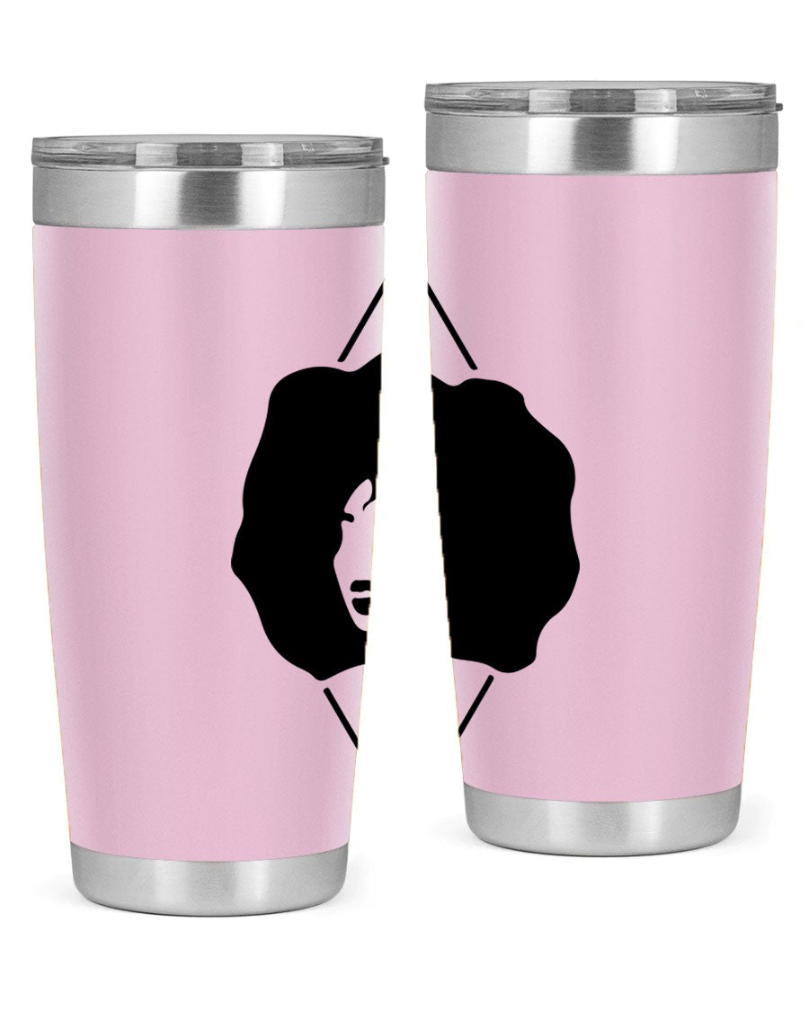 Black Women - Queen 25oz Tumbler featuring double wall vacuum stainless steel design with vibrant print celebrating black women.