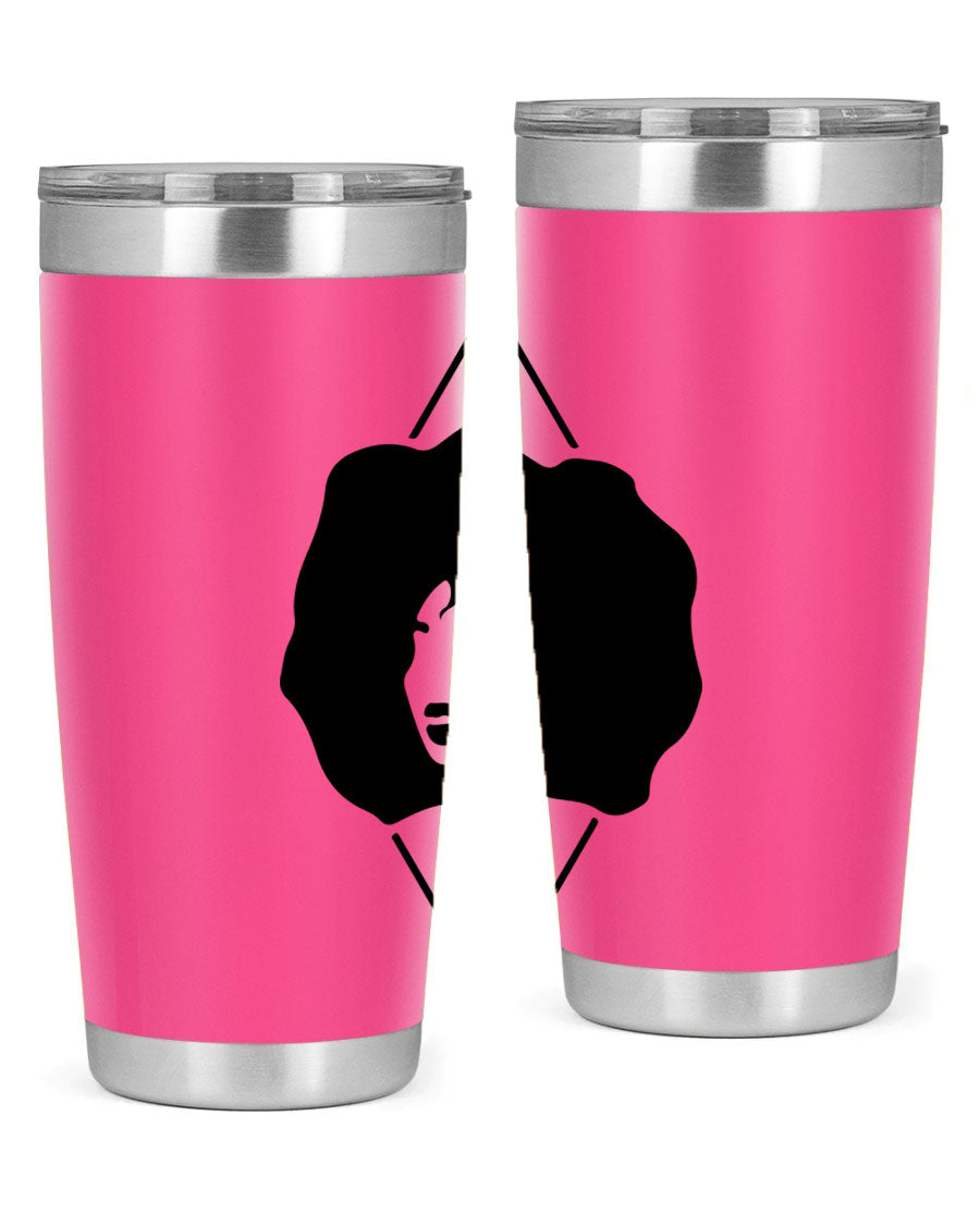 Black Women - Queen 25oz Tumbler featuring double wall vacuum stainless steel design with vibrant print celebrating black women.