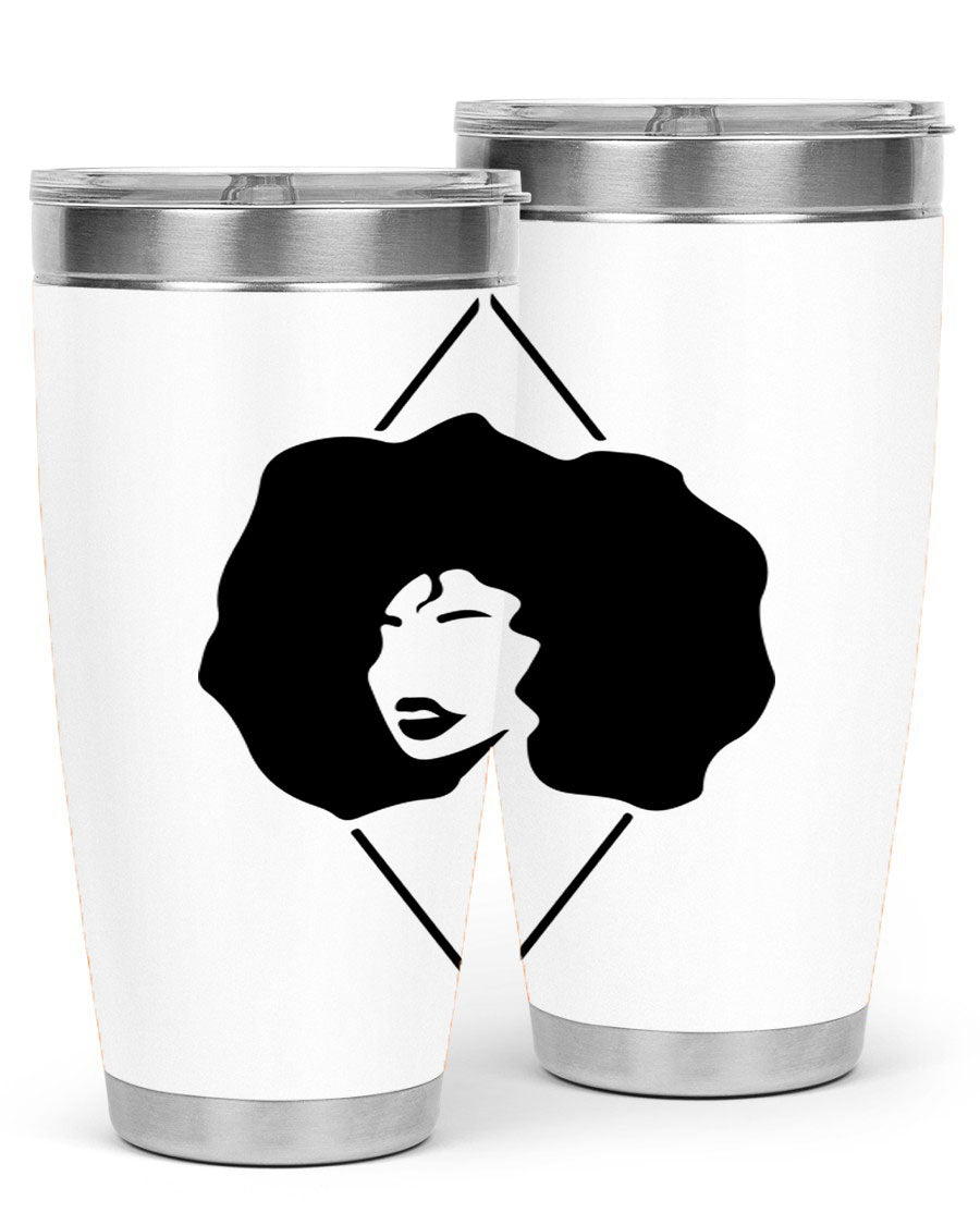 Black Women - Queen 25oz Tumbler featuring double wall vacuum stainless steel design with vibrant print celebrating black women.