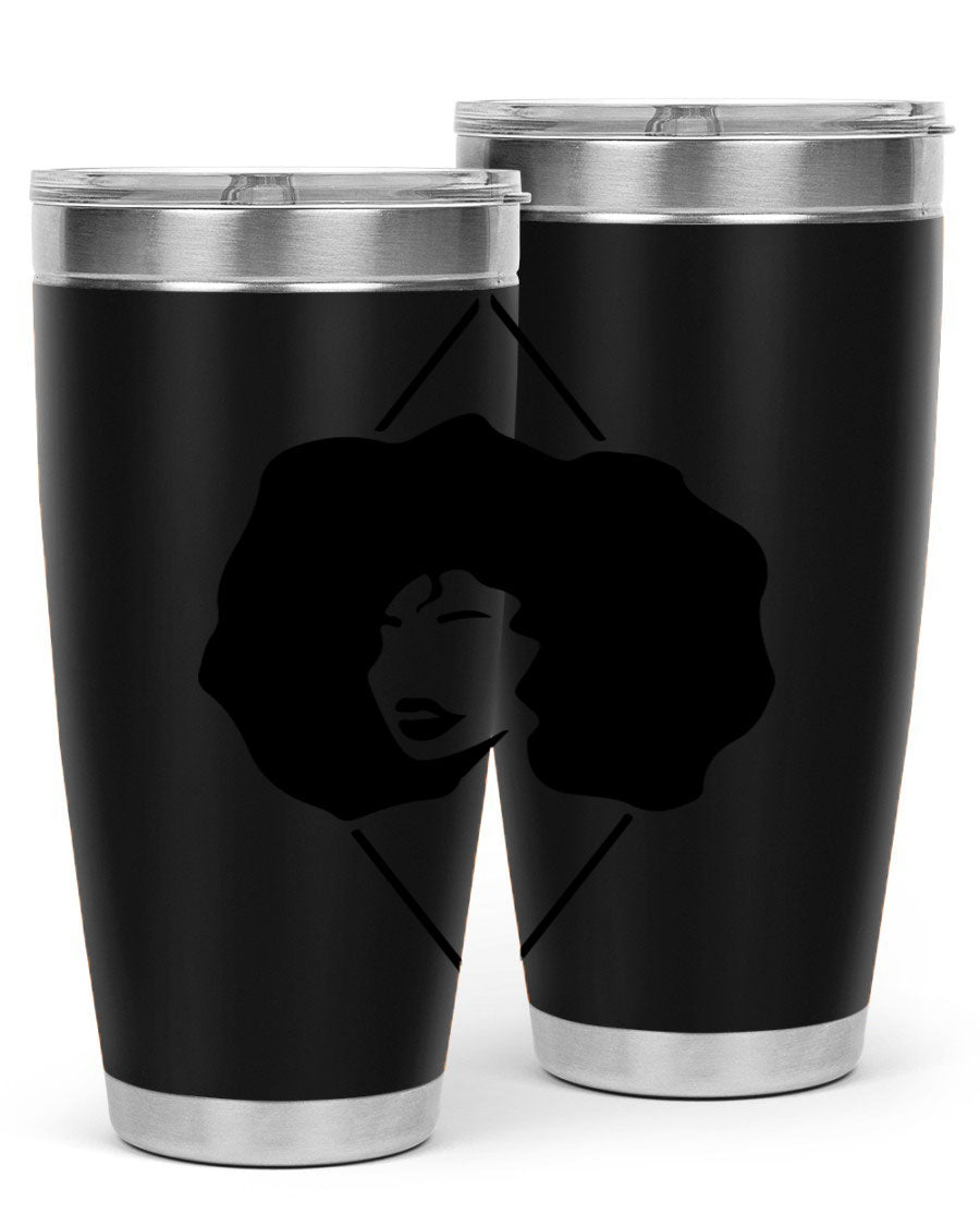 Black Women - Queen 25oz Tumbler featuring double wall vacuum stainless steel design with vibrant print celebrating black women.