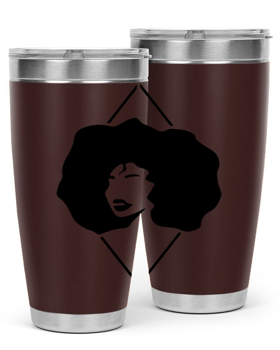 Black Women - Queen 25oz Tumbler featuring double wall vacuum stainless steel design with vibrant print celebrating black women.