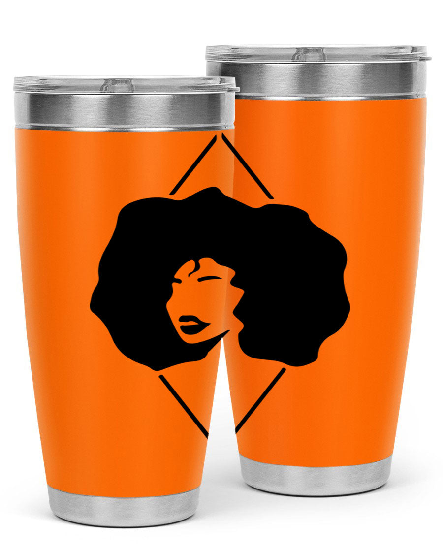 Black Women - Queen 25oz Tumbler featuring double wall vacuum stainless steel design with vibrant print celebrating black women.