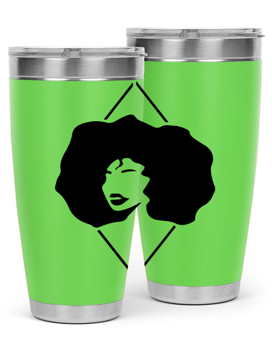 Black Women - Queen 25oz Tumbler featuring double wall vacuum stainless steel design with vibrant print celebrating black women.