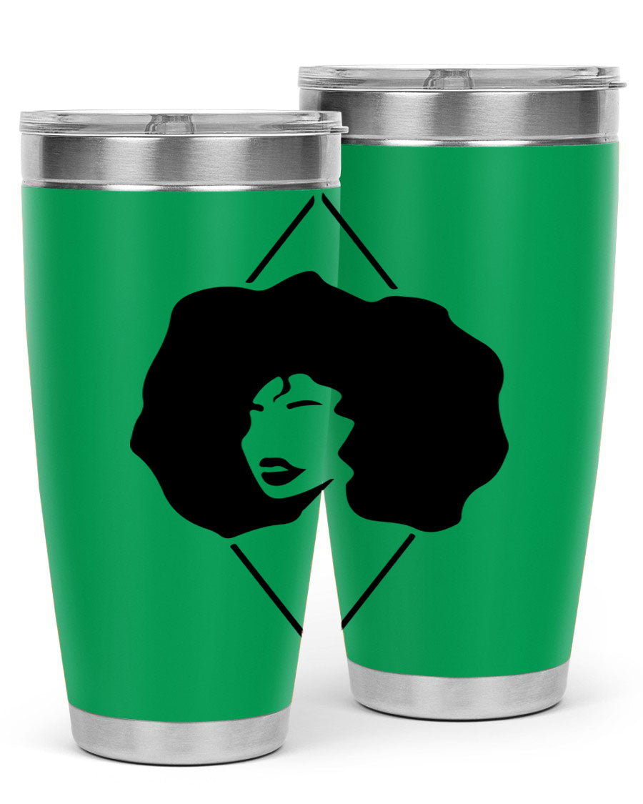 Black Women - Queen 25oz Tumbler featuring double wall vacuum stainless steel design with vibrant print celebrating black women.