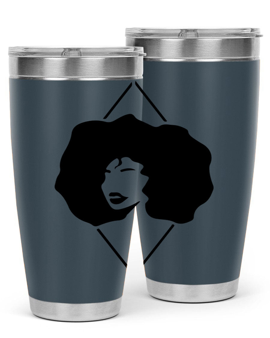 Black Women - Queen 25oz Tumbler featuring double wall vacuum stainless steel design with vibrant print celebrating black women.