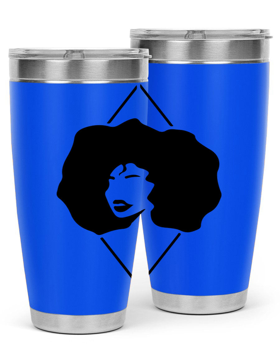 Black Women - Queen 25oz Tumbler featuring double wall vacuum stainless steel design with vibrant print celebrating black women.