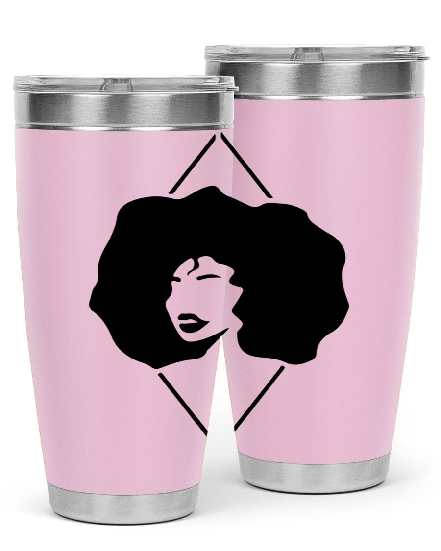 Black Women - Queen 25oz Tumbler featuring double wall vacuum stainless steel design with vibrant print celebrating black women.