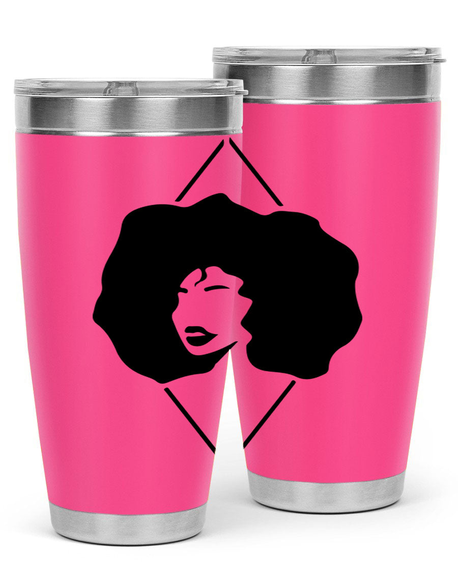 Black Women - Queen 25oz Tumbler featuring double wall vacuum stainless steel design with vibrant print celebrating black women.