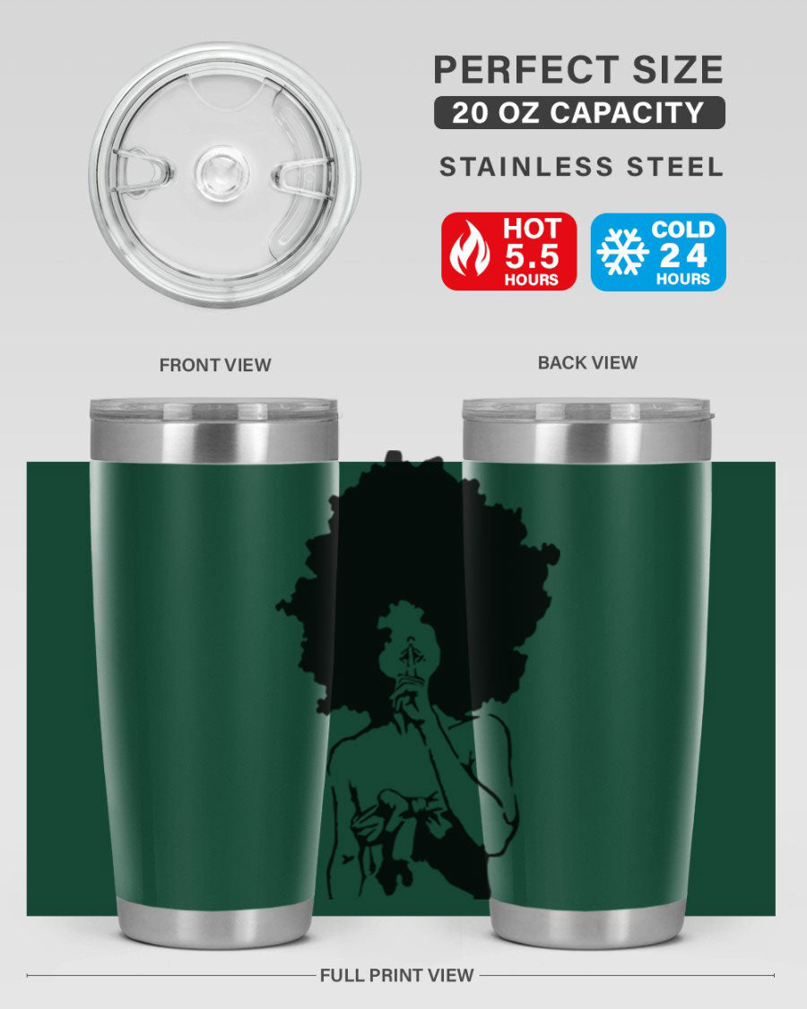 Black Women - Queen 28# Tumbler, double wall vacuum stainless steel with a stylish design celebrating black women.