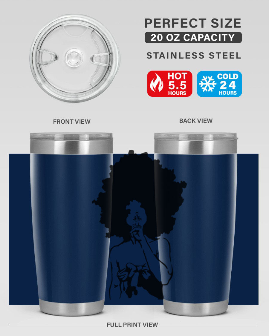 Black Women - Queen 28# Tumbler, double wall vacuum stainless steel with a stylish design celebrating black women.