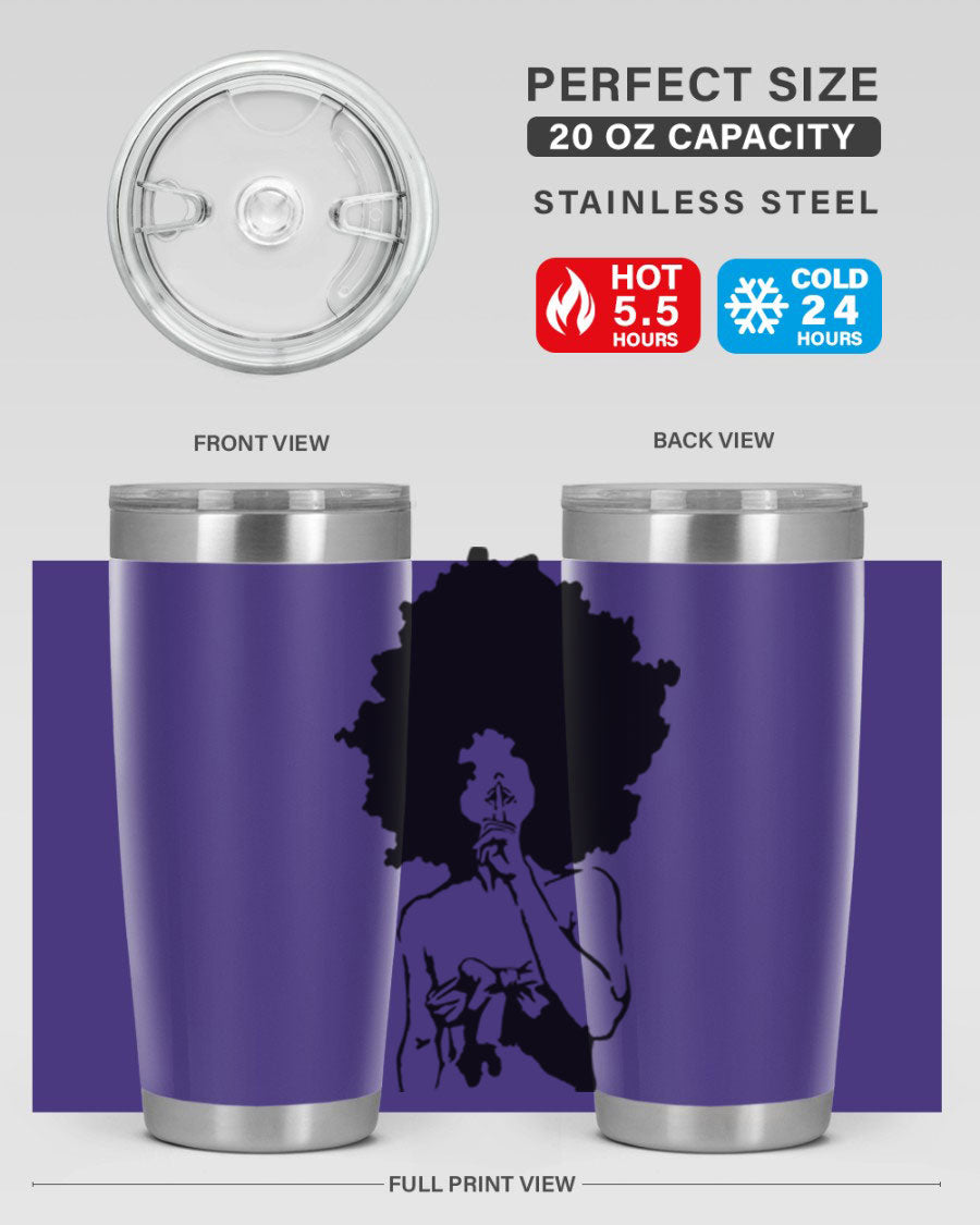 Black Women - Queen 28# Tumbler, double wall vacuum stainless steel with a stylish design celebrating black women.