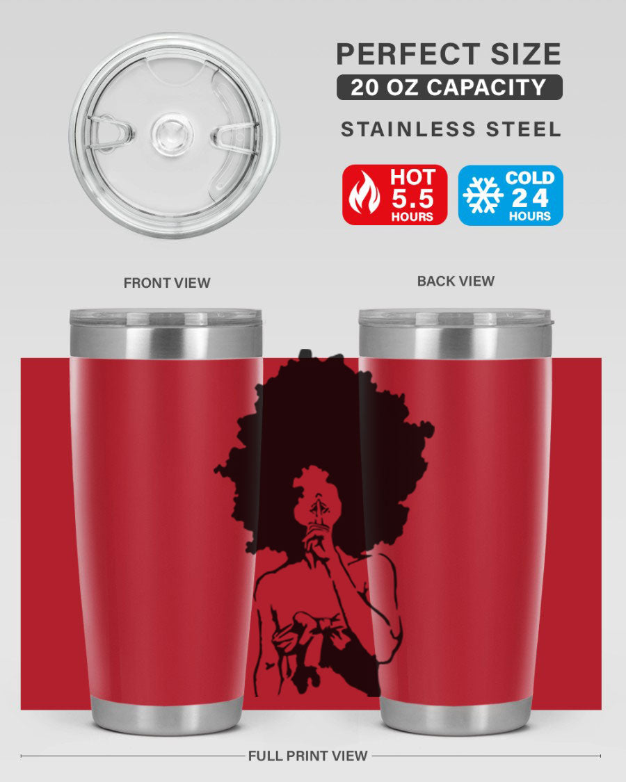 Black Women - Queen 28# Tumbler, double wall vacuum stainless steel with a stylish design celebrating black women.