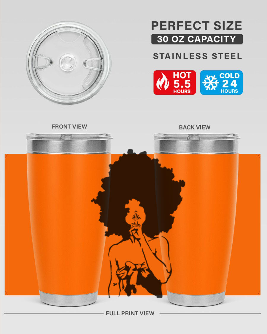 Black Women - Queen 28# Tumbler, double wall vacuum stainless steel with a stylish design celebrating black women.