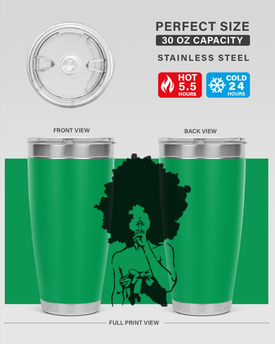 Black Women - Queen 28# Tumbler, double wall vacuum stainless steel with a stylish design celebrating black women.