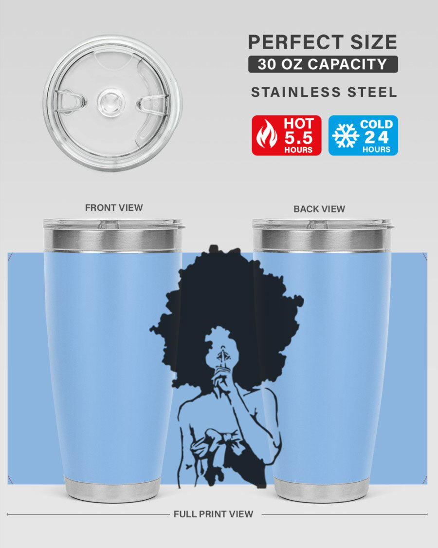 Black Women - Queen 28# Tumbler, double wall vacuum stainless steel with a stylish design celebrating black women.