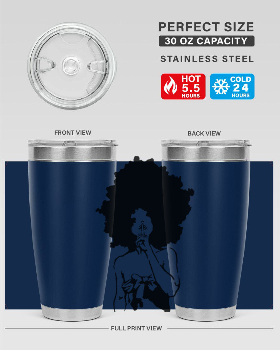 Black Women - Queen 28# Tumbler, double wall vacuum stainless steel with a stylish design celebrating black women.