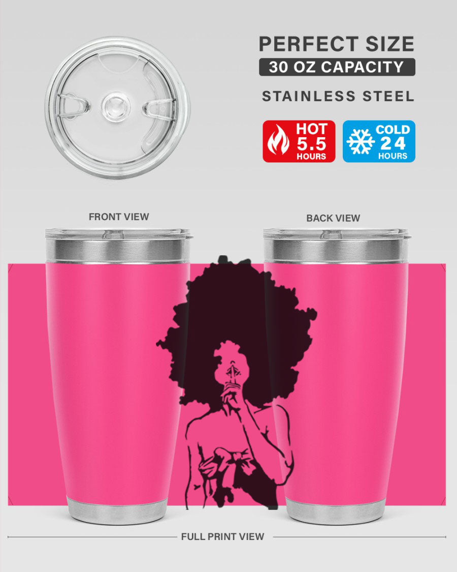 Black Women - Queen 28# Tumbler, double wall vacuum stainless steel with a stylish design celebrating black women.