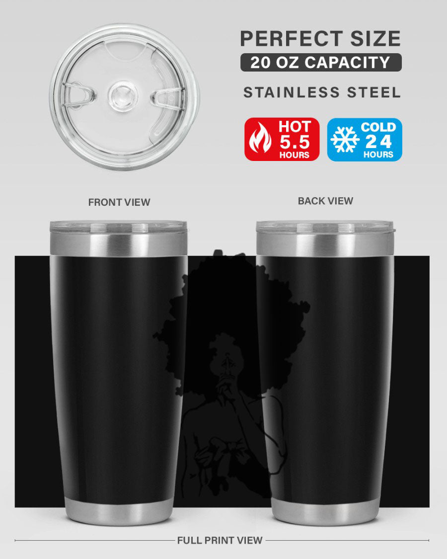 Black Women - Queen 28# Tumbler, double wall vacuum stainless steel with a stylish design celebrating black women.