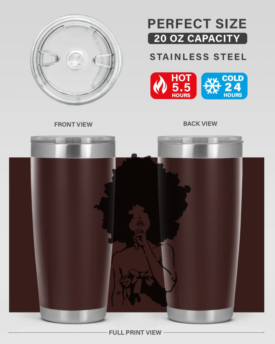 Black Women - Queen 28# Tumbler, double wall vacuum stainless steel with a stylish design celebrating black women.