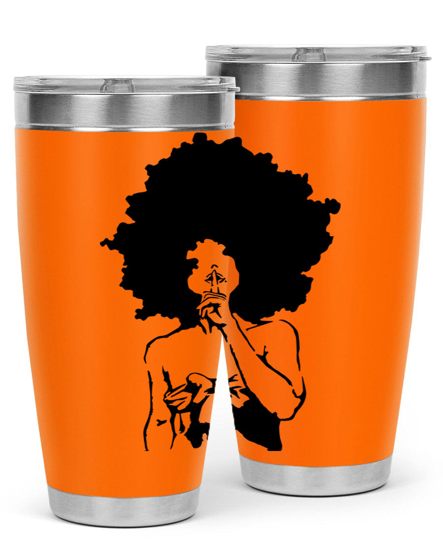 Black Women - Queen 28# Tumbler, double wall vacuum stainless steel with a stylish design celebrating black women.