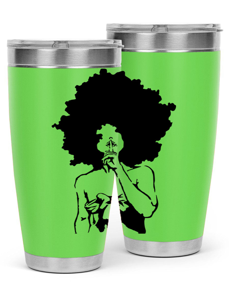 Black Women - Queen 28# Tumbler, double wall vacuum stainless steel with a stylish design celebrating black women.