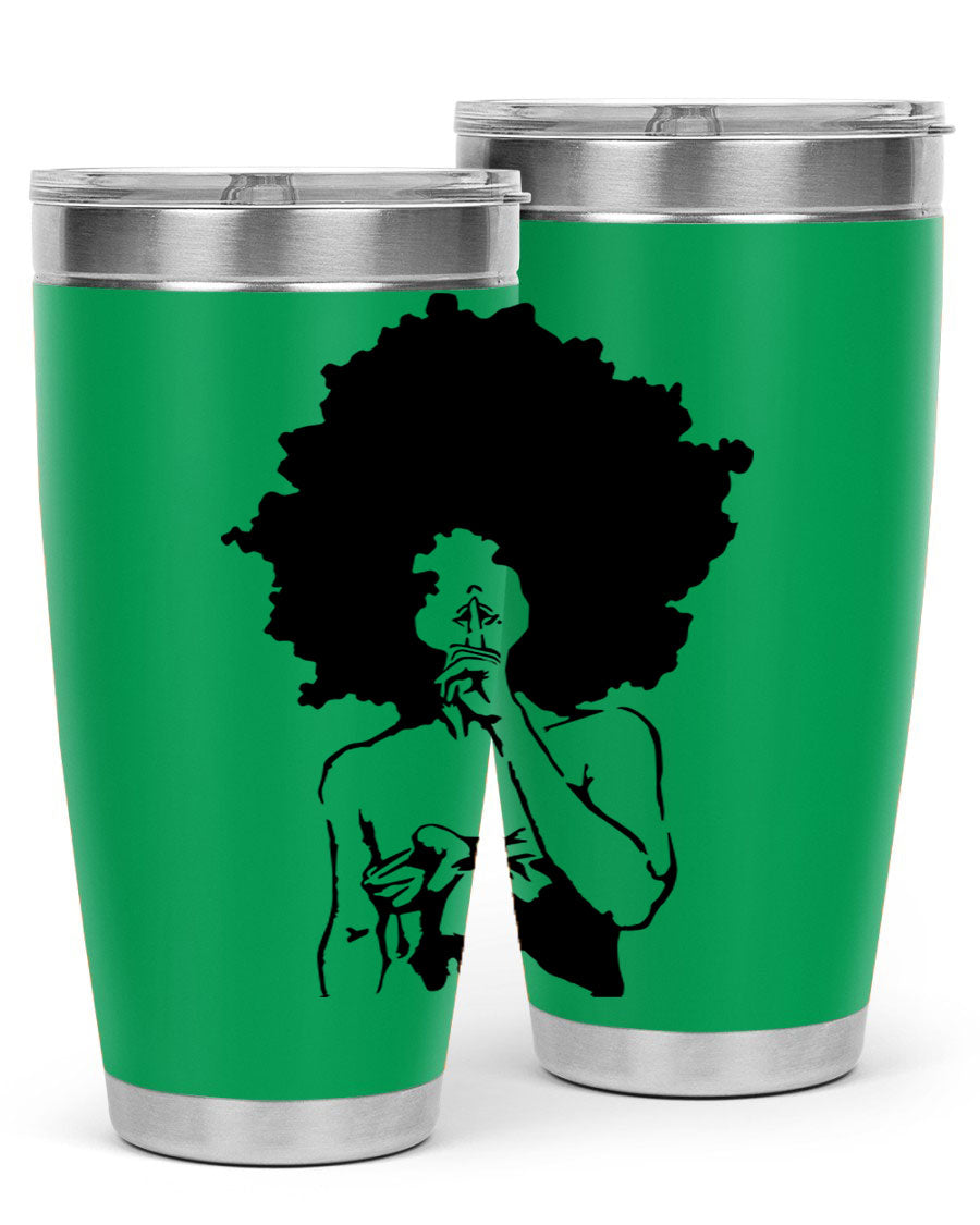 Black Women - Queen 28# Tumbler, double wall vacuum stainless steel with a stylish design celebrating black women.