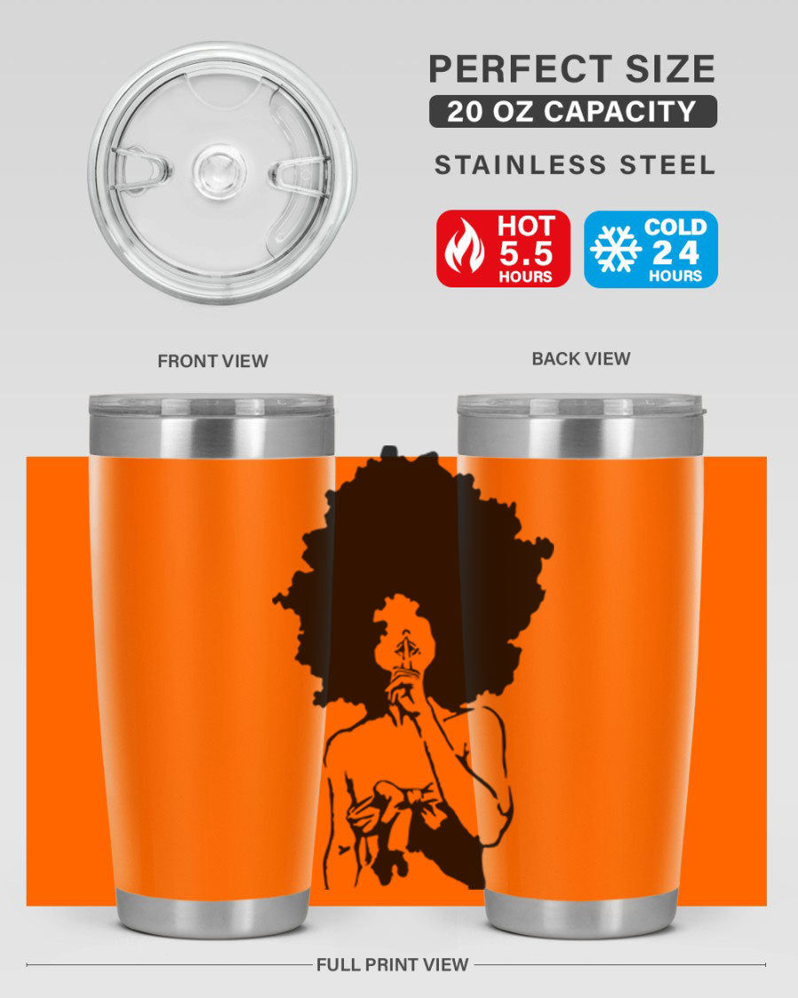 Black Women - Queen 28# Tumbler, double wall vacuum stainless steel with a stylish design celebrating black women.