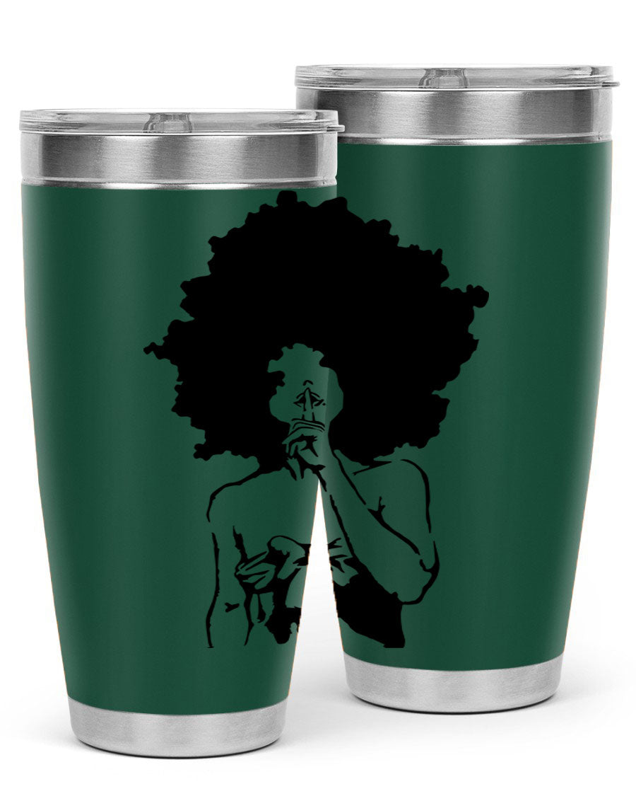 Black Women - Queen 28# Tumbler, double wall vacuum stainless steel with a stylish design celebrating black women.