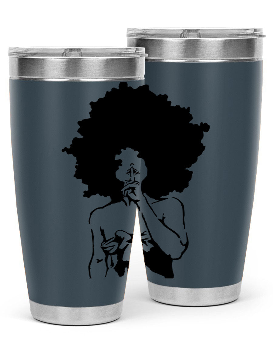 Black Women - Queen 28# Tumbler, double wall vacuum stainless steel with a stylish design celebrating black women.