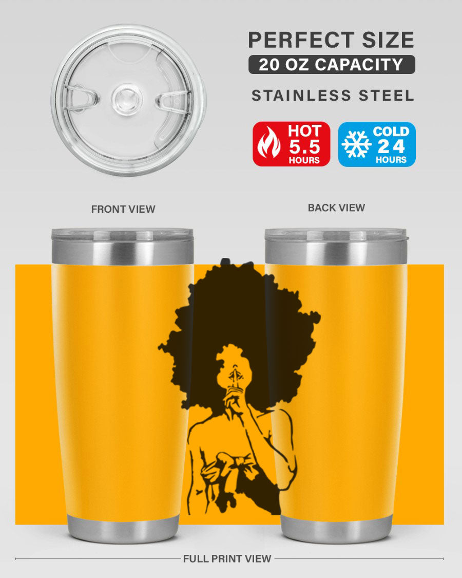 Black Women - Queen 28# Tumbler, double wall vacuum stainless steel with a stylish design celebrating black women.