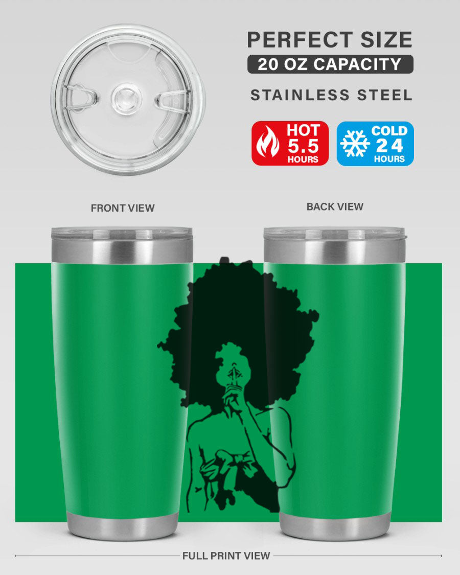 Black Women - Queen 28# Tumbler, double wall vacuum stainless steel with a stylish design celebrating black women.