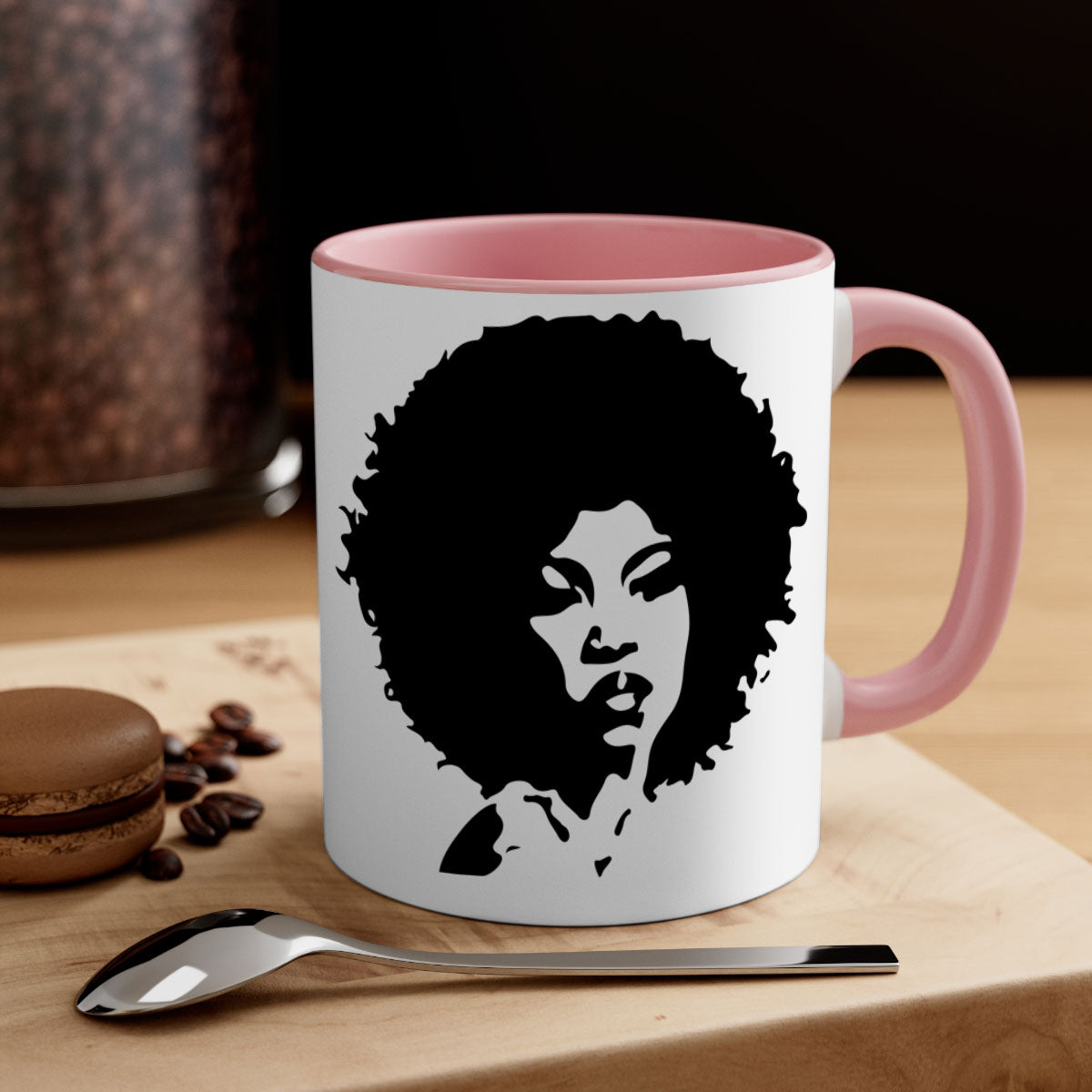 Black Women - Queen 29# Mug featuring a glossy finish, colored handle, and interior, available in five colors.