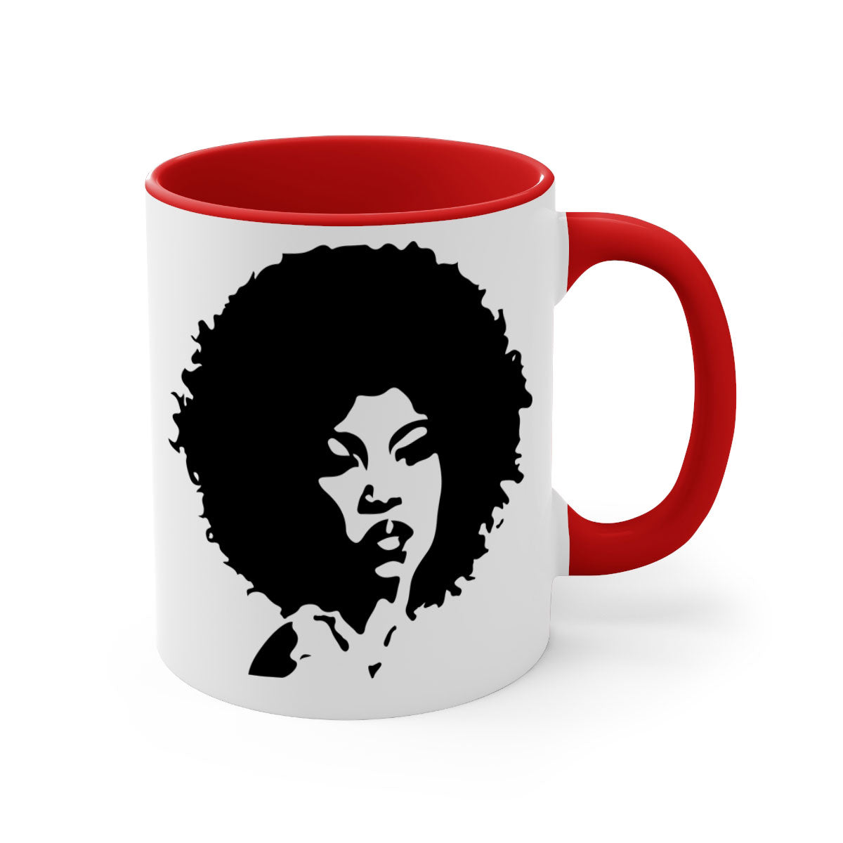 Black Women - Queen 29# Mug featuring a glossy finish, colored handle, and interior, available in five colors.