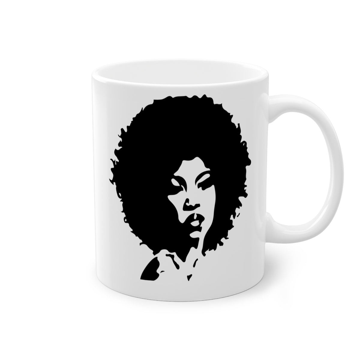 Black Women - Queen 29# Mug featuring a glossy finish, colored handle, and interior, available in five colors.