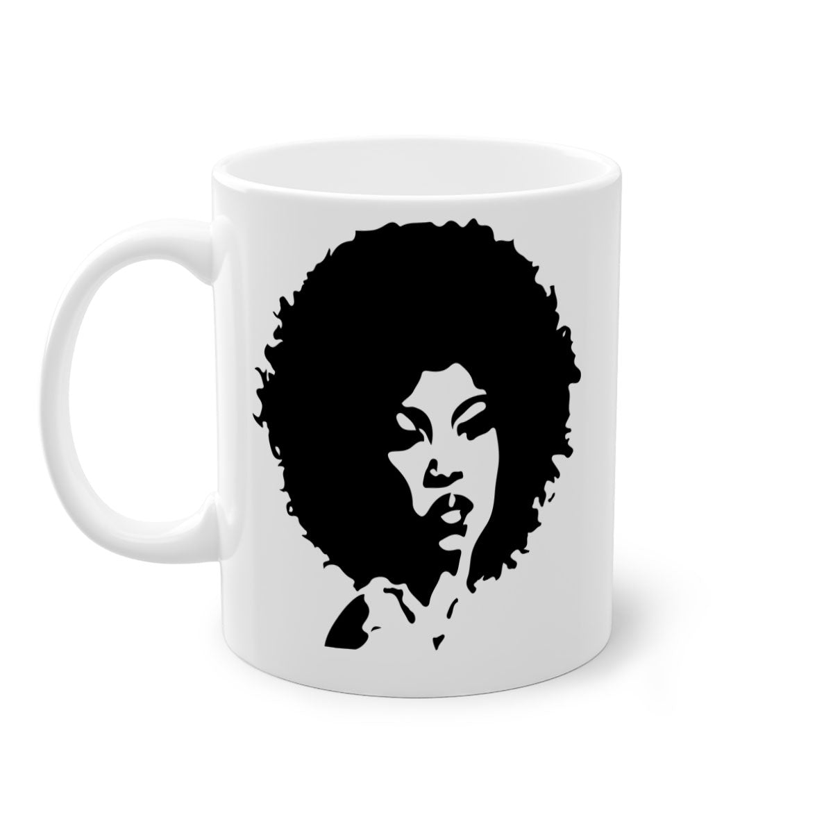 Black Women - Queen 29# Mug featuring a glossy finish, colored handle, and interior, available in five colors.