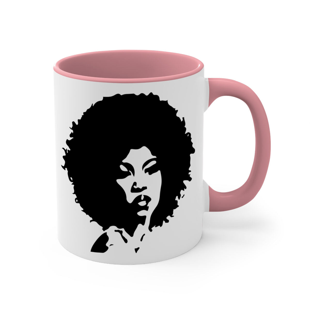 Black Women - Queen 29# Mug featuring a glossy finish, colored handle, and interior, available in five colors.