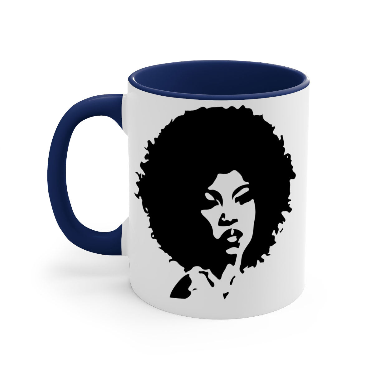 Black Women - Queen 29# Mug featuring a glossy finish, colored handle, and interior, available in five colors.